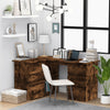 Eckschreibtisch Wyman aus Räuchereiche 145x100x76cm (Holz)