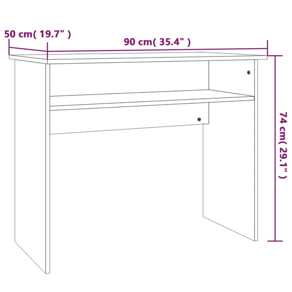 Räuchereiche Schreibtisch Agafia 90x50x74cm (Holz)