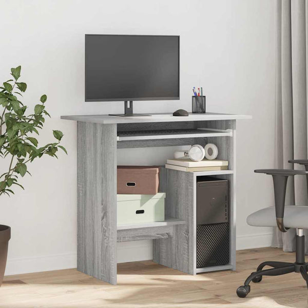 Grauer Schreibtisch Seiden 80x45x74cm (Holz)