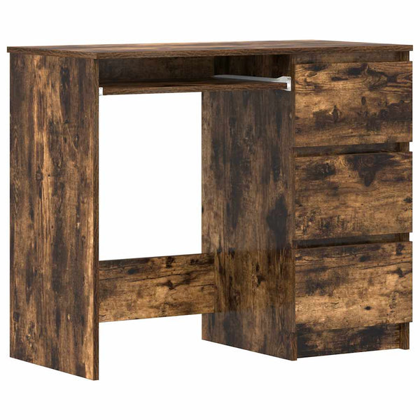 Schreibtisch Lupui, Räuchereiche, 90x45x76cm (Holz)