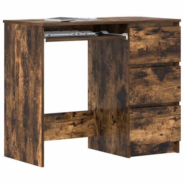 Schreibtisch Lupui, Räuchereiche, 90x45x76cm (Holz)