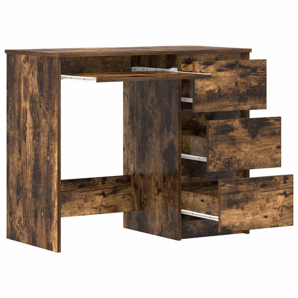 Schreibtisch Lupui, Räuchereiche, 90x45x76cm (Holz)