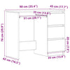Grauer Schreibtisch Lupui 90x45x76cm (Holz)