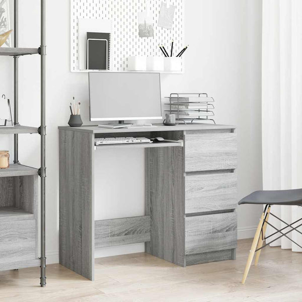 Grauer Schreibtisch Lupui 90x45x76cm (Holz)