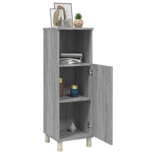 Grauer Badezimmerschrank Alecolina 30x30x95cm (Holz)