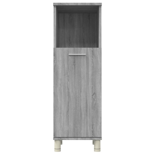 Grauer Badezimmerschrank Alecolina 30x30x95cm (Holz)