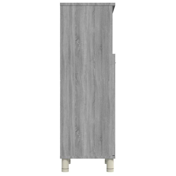 Grauer Badezimmerschrank Alecolina 30x30x95cm (Holz)