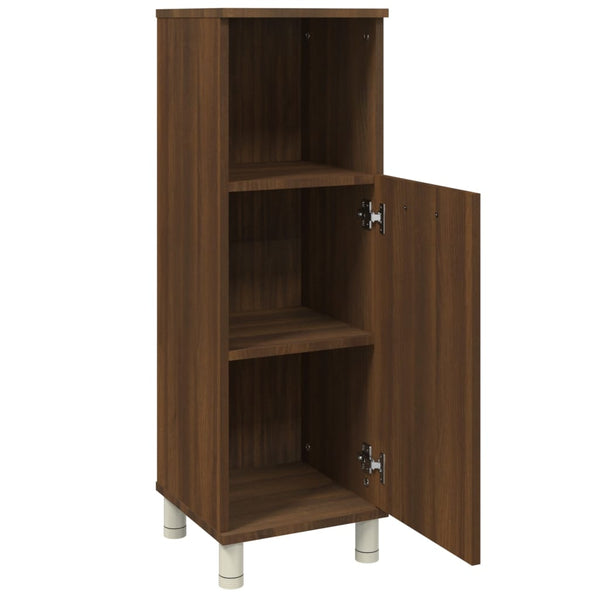 Braune Eiche Badezimmerschrank Alecolina 30x30x95cm (Holz)