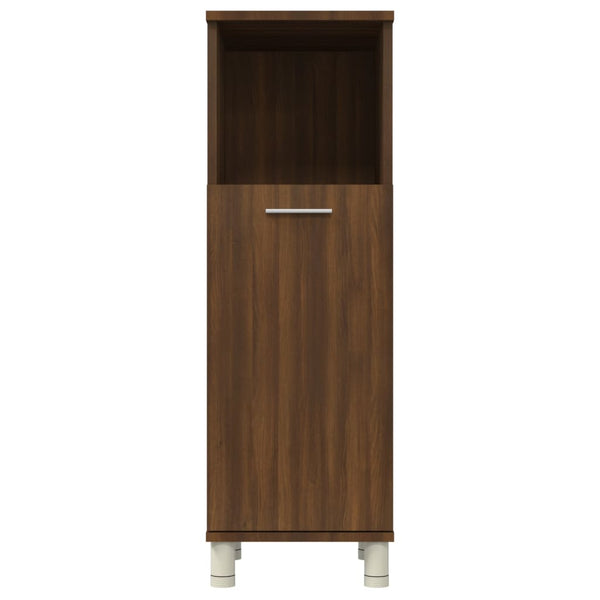 Braune Eiche Badezimmerschrank Alecolina 30x30x95cm (Holz)