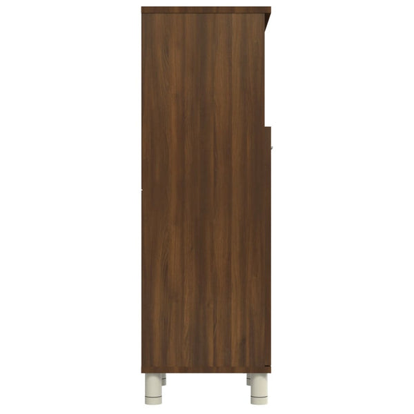 Braune Eiche Badezimmerschrank Alecolina 30x30x95cm (Holz)
