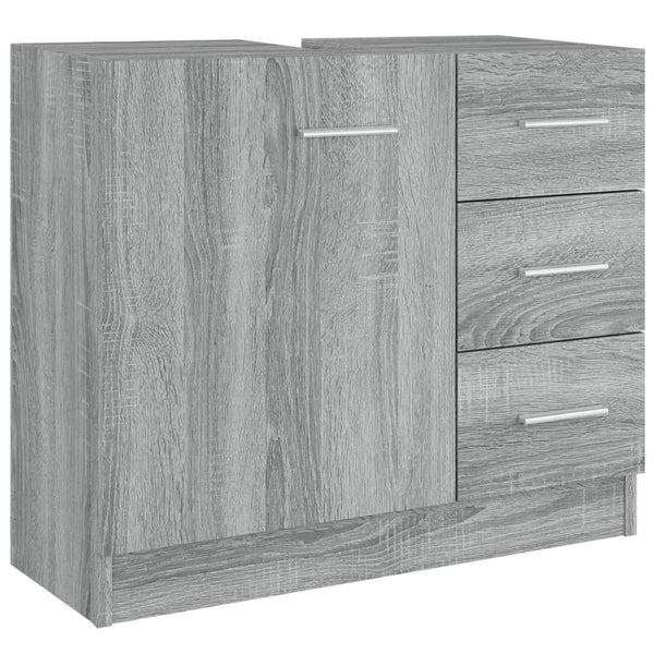 Grauer Waschbeckenunterschrank Arethya 63x30x54cm (Holz)