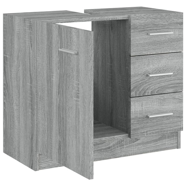 Grauer Waschbeckenunterschrank Arethya 63x30x54cm (Holz)
