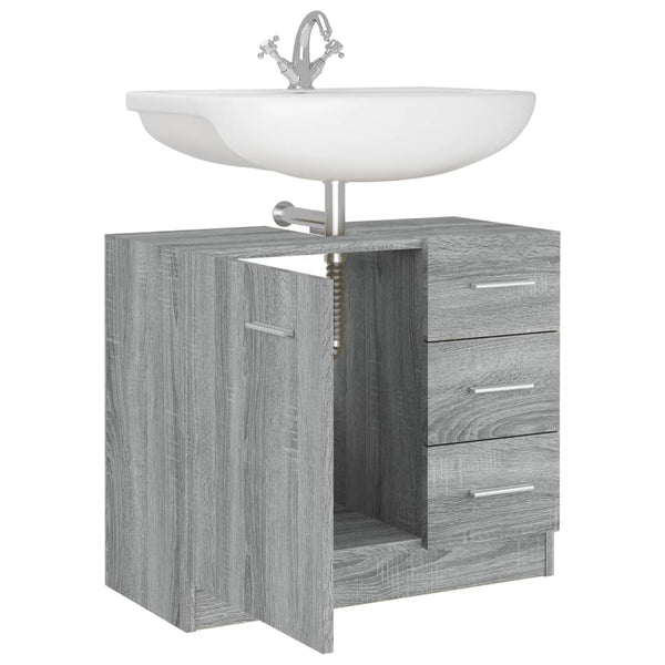 Grauer Waschbeckenunterschrank Arethya 63x30x54cm (Holz)