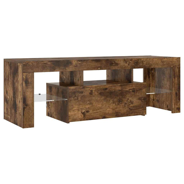 Räuchereiche TV-Schrank mit LED-Beleuchtung Lupeanu 120x35x40cm