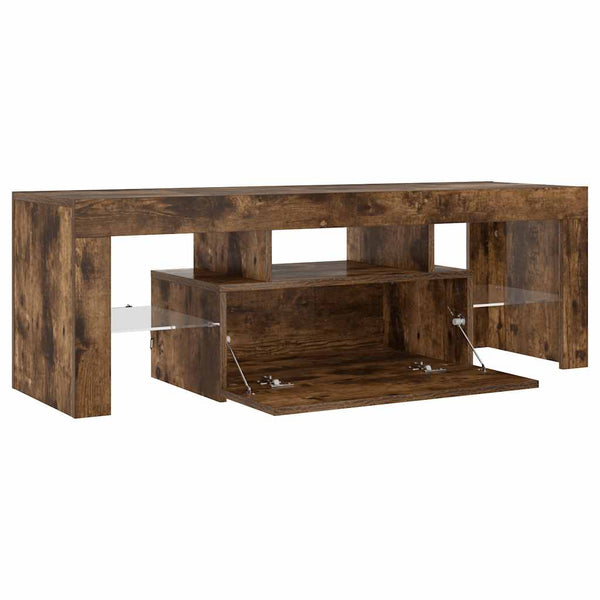 Räuchereiche TV-Schrank mit LED-Beleuchtung Lupeanu 120x35x40cm