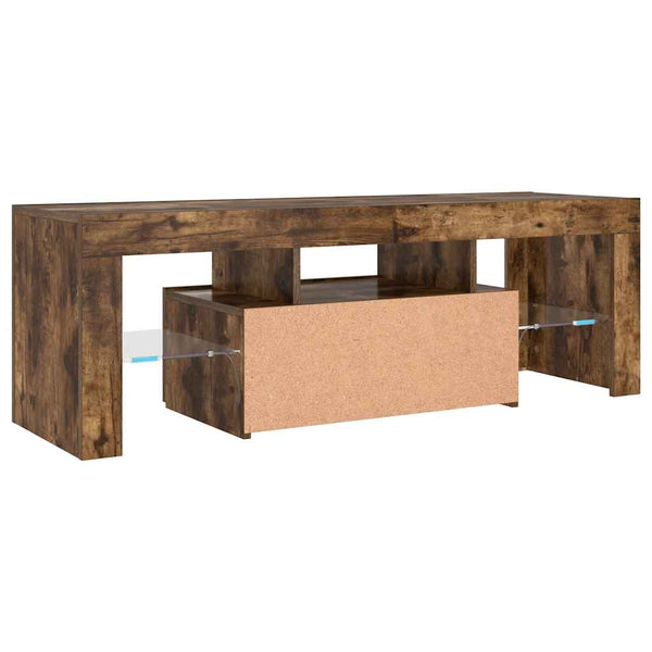 Räuchereiche TV-Schrank mit LED-Beleuchtung Lupeanu 120x35x40cm