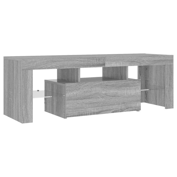Graues TV-Möbel mit LED-Beleuchtung Lupeanu 120x35x40cm (Sonoma)