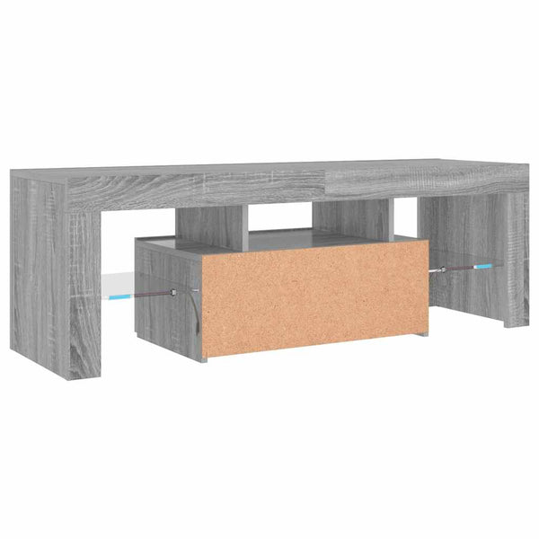 Graues TV-Möbel mit LED-Beleuchtung Lupeanu 120x35x40cm (Sonoma)