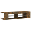 Räucher-Eiche TV-Lowboard mit LED-Beleuchtung Christelle 135x39x30cm