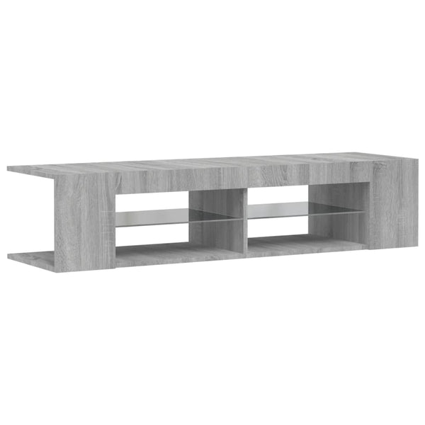 Graues TV-Möbel mit LED-Beleuchtung Christelle 135x39x30cm (Sonoma)