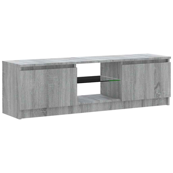 Graues TV-Möbel mit LED-Beleuchtung Dondos 120x30x35,5cm