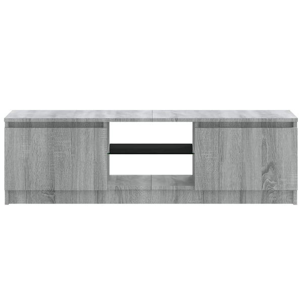 Graues TV-Möbel mit LED-Beleuchtung Dondos 120x30x35,5cm