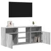 Graues TV-Möbel mit LED-Beleuchtung Zornia 120x30x50cm