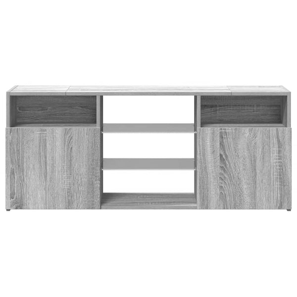 Graues TV-Möbel mit LED-Beleuchtung Zornia 120x30x50cm
