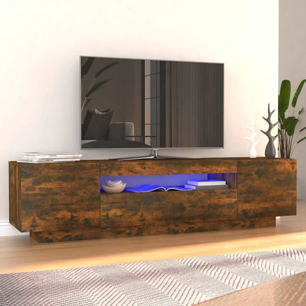 TV-Board Rauchereiche mit LED-Beleuchtung Filantropia 160x35x40cm