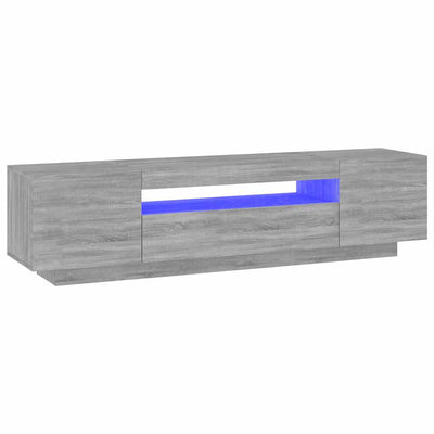 Graues TV-Möbel mit LED-Beleuchtung Filantropia 160x35x40cm (Sonoma)