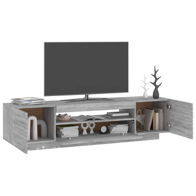 Graues TV-Möbel mit LED-Beleuchtung Filantropia 160x35x40cm (Sonoma)