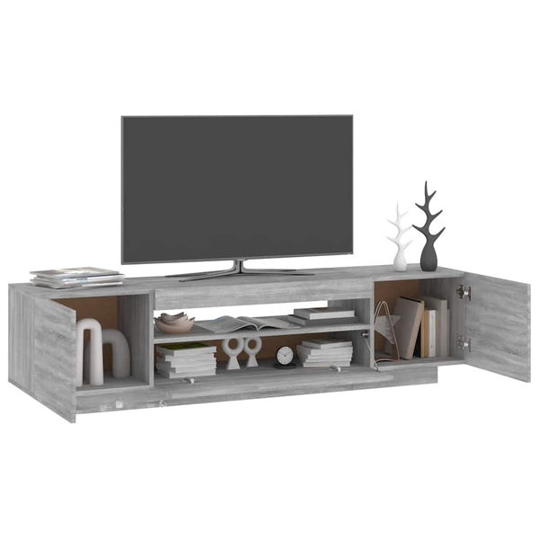 Graues TV-Möbel mit LED-Beleuchtung Filantropia 160x35x40cm (Sonoma)