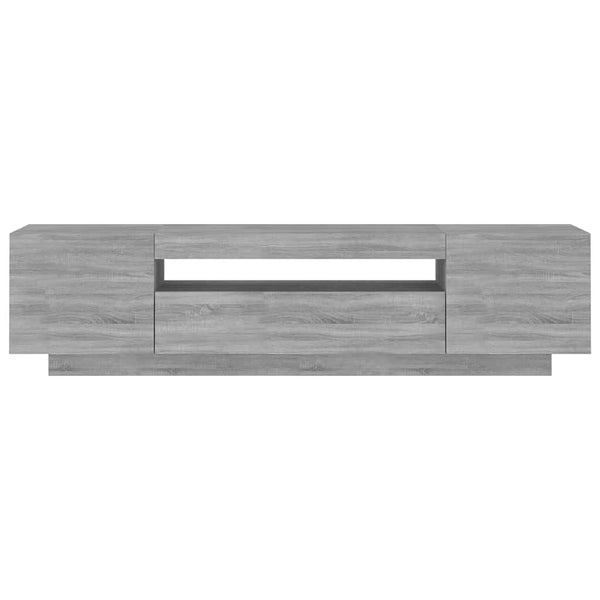 Graues TV-Möbel mit LED-Beleuchtung Filantropia 160x35x40cm (Sonoma)