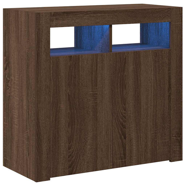Anrichte Panaghia aus brauner Eiche mit LED-Beleuchtung 80x35x75cm