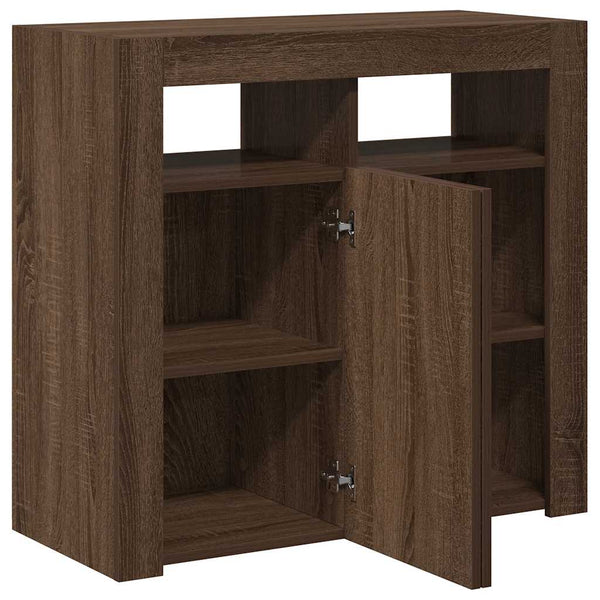 Anrichte Panaghia aus brauner Eiche mit LED-Beleuchtung 80x35x75cm