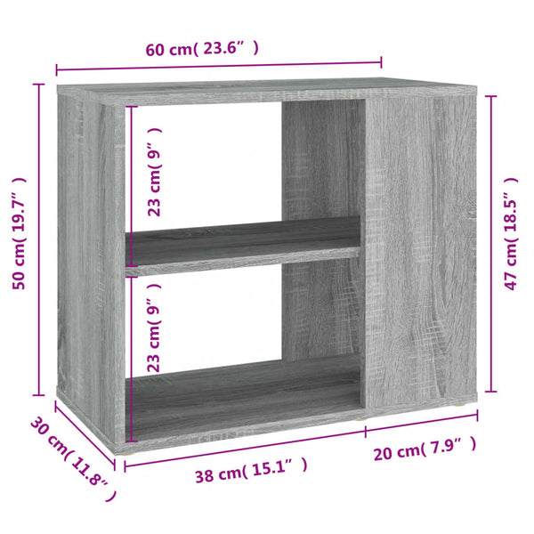 Grauer Dinicu Beistellschrank 60x30x50cm (Holz)