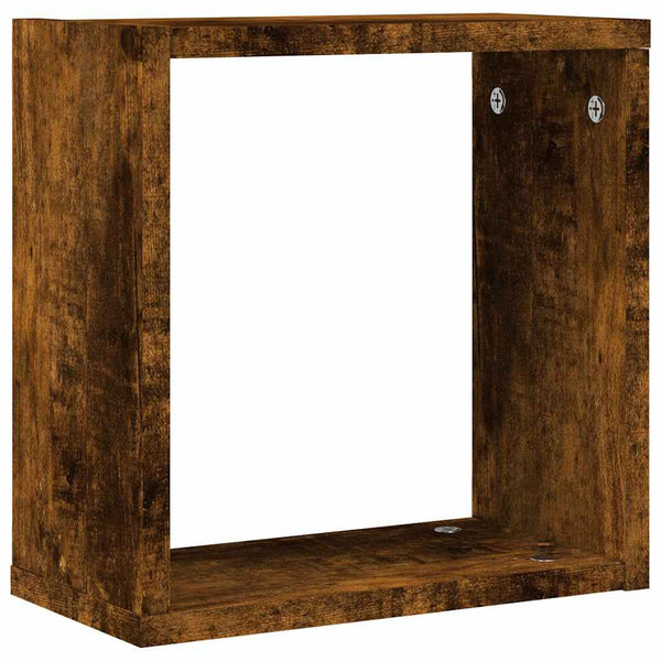 Wandwürfelregale aus geräucherter Eiche Annemona 30x15x30cm (2 Stück)