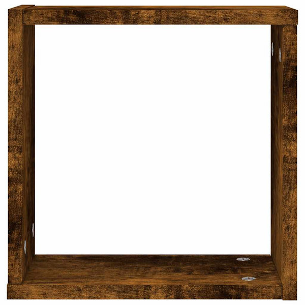 Wandwürfelregale aus geräucherter Eiche Annemona 30x15x30cm (2 Stück)