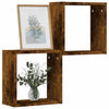 Wandwürfelregale aus geräucherter Eiche Annemona 30x15x30cm (2 Stück)