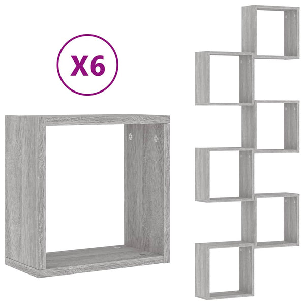Graue Sonoma Wall Cube Regale Annemona 30x15x30cm (6 Stück)