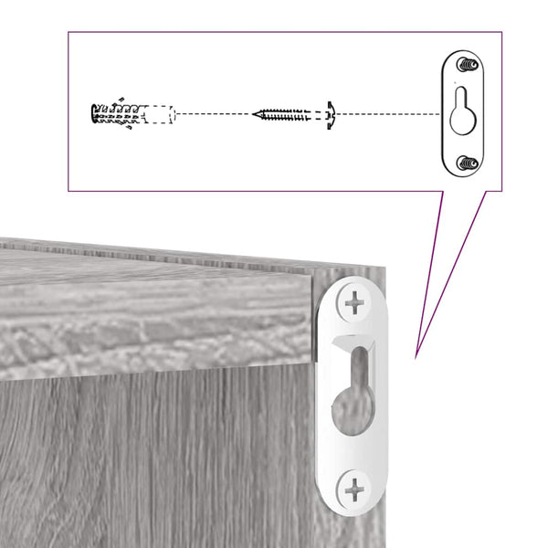 Graue Sonoma Wall Cube Regale Annemona 30x15x30cm (6 Stück)