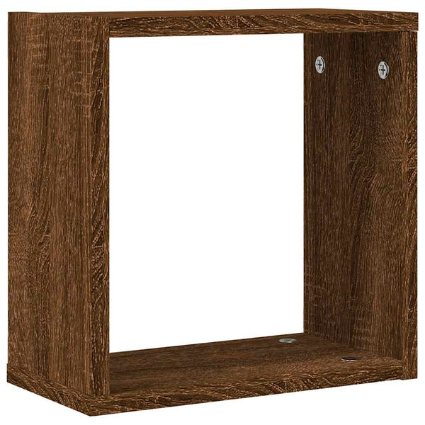 Ruskea tammi kuutioseinähyllyt Annemona 30x15x30cm (4 kpl)