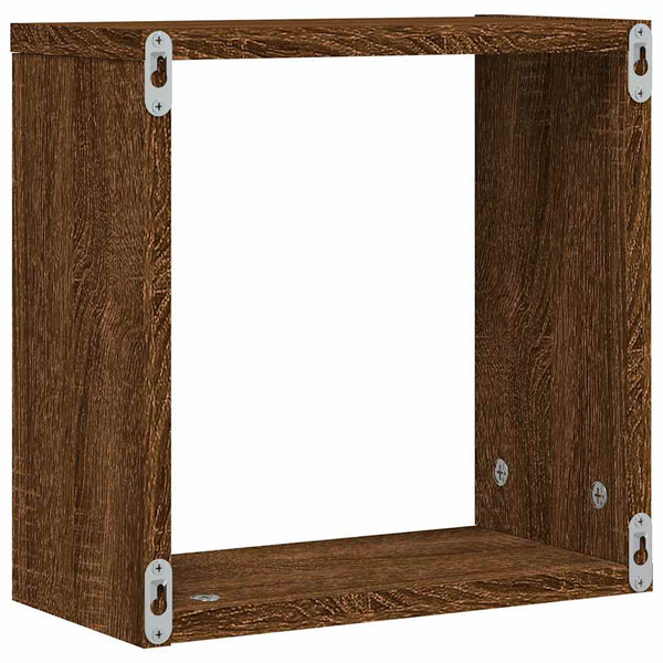 Ruskea tammi kuutioseinähyllyt Annemona 30x15x30cm (6 kpl)