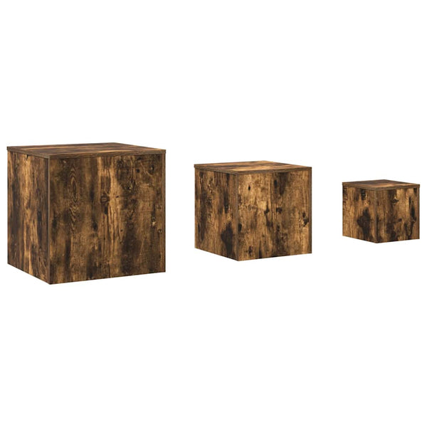 Beistelltische Sp (3 Stk. Räuchereiche Holz)