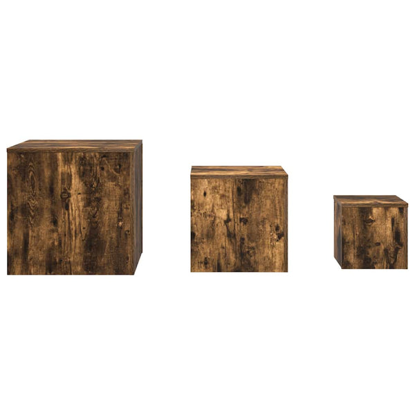 Beistelltische Sp (3 Stk. Räuchereiche Holz)