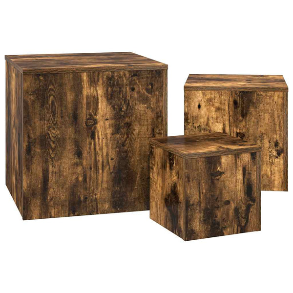 Beistelltische Sp (3 Stk. Räuchereiche Holz)