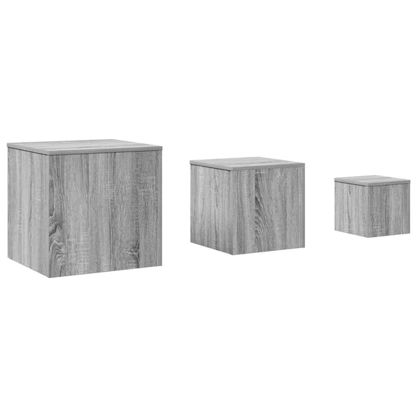 Graue Beistelltische Sp (3 Stk., Sonoma-Holz)