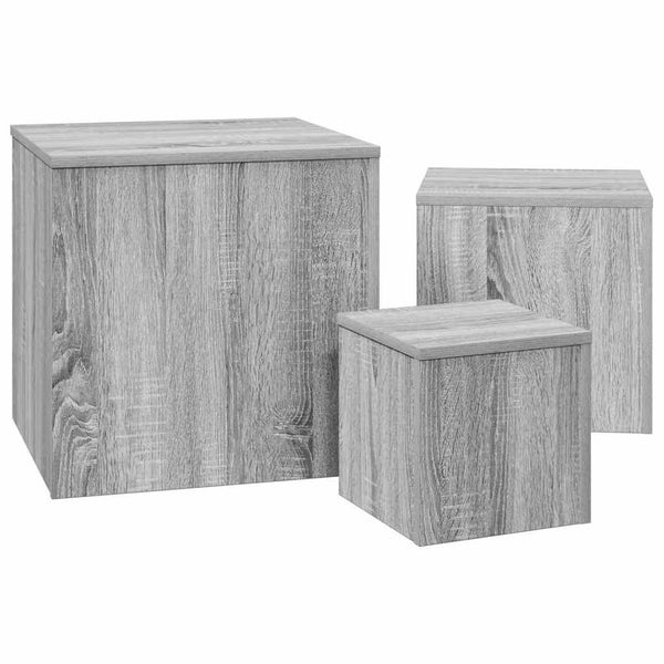 Graue Beistelltische Sp (3 Stk., Sonoma-Holz)