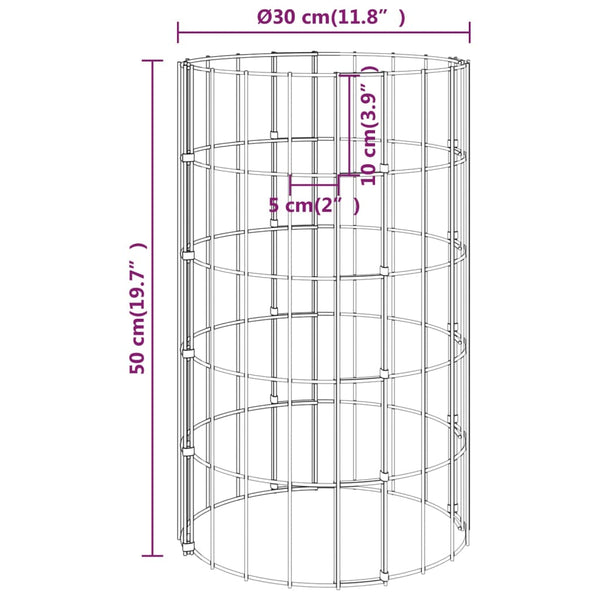 Pyöreät korotetut kivikorit Argenta Ø30x50/100/150/200cm (4 kpl)