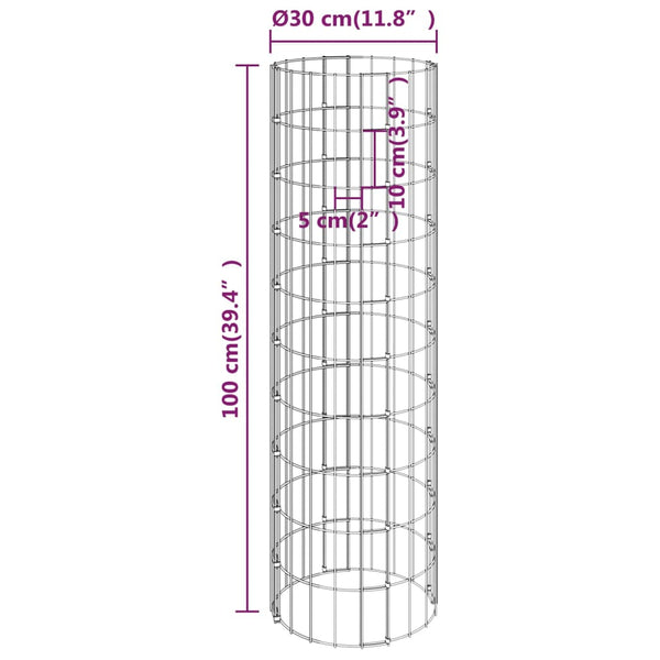 Pyöreät korotetut kivikorit Argenta Ø30x50/100/150/200cm (4 kpl)